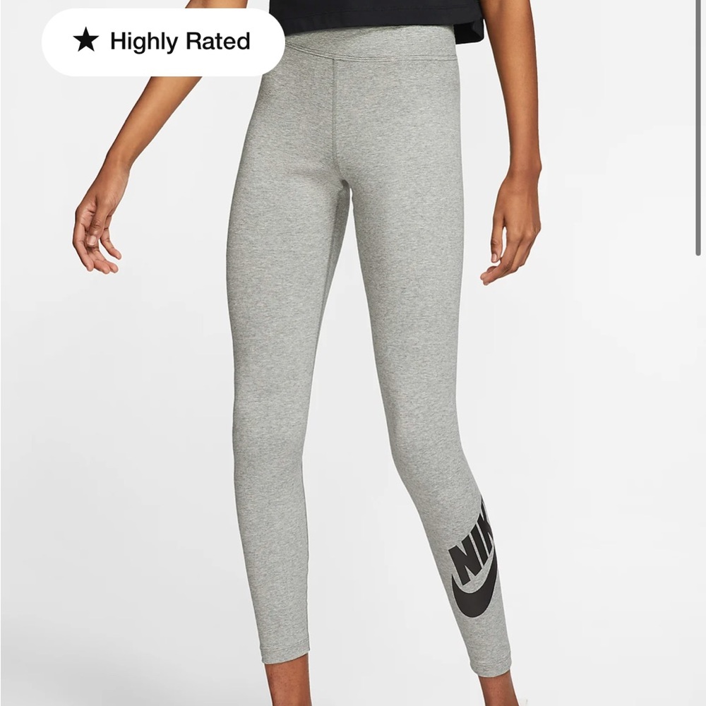 NWOT Nike Gray Leggings with Black Logo